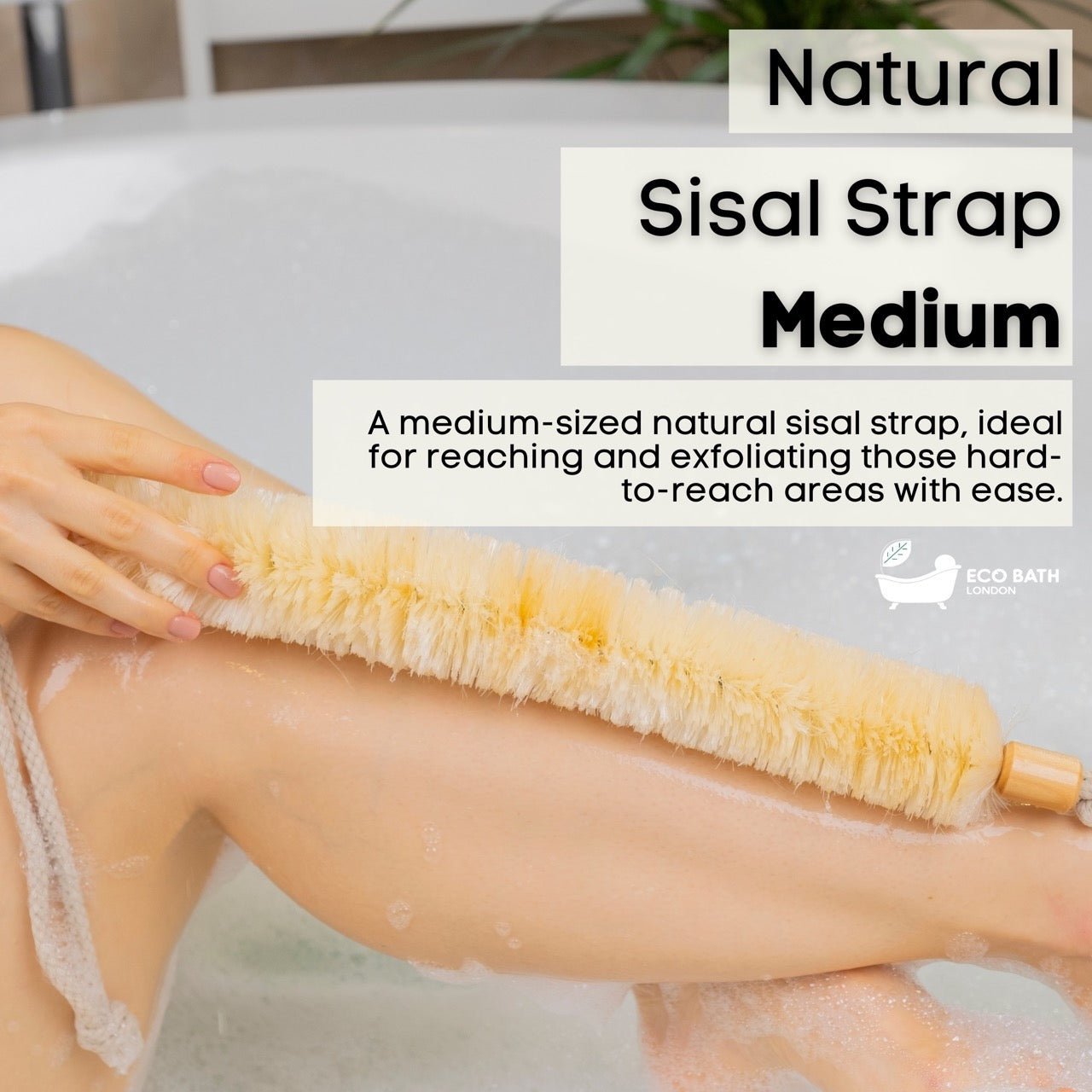 Eco Bath London Natural Sisal Body Strap - Premium Exfoliating Back Scrubber - REGN