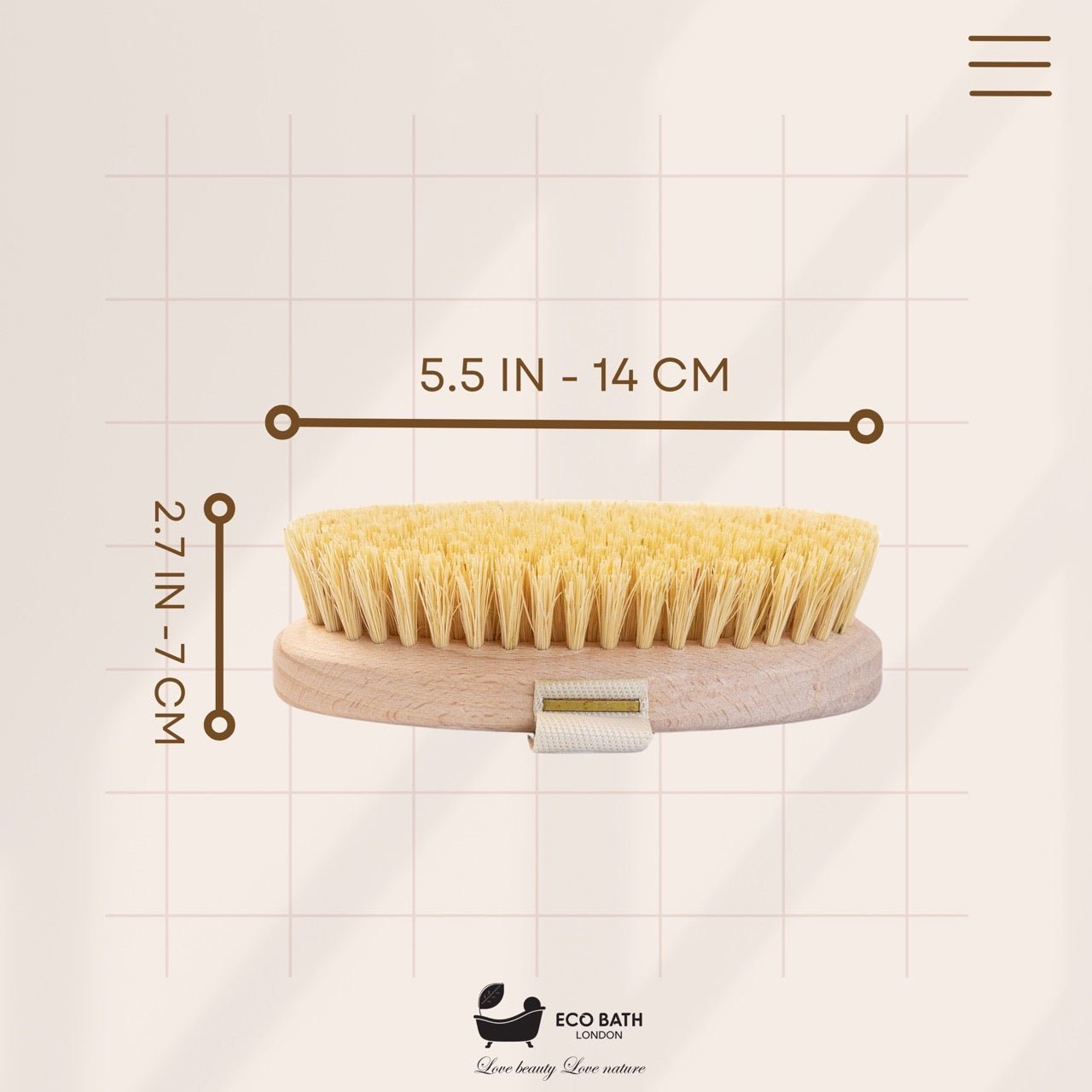 Eco Bath London Natural Sisal Massage Hand Brush - Dry Brushing Hand Brush for Exfoliation - REGN
