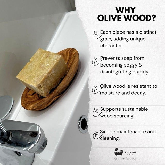 Eco Bath London Olive Wood Boat Shape Soap Dish - REGN