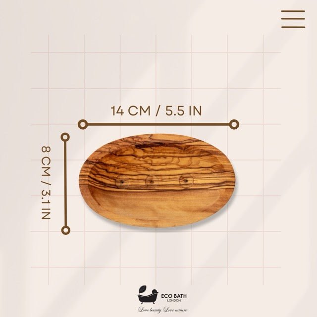 Eco Bath London Olive Wood Boat Shape Soap Dish - REGN