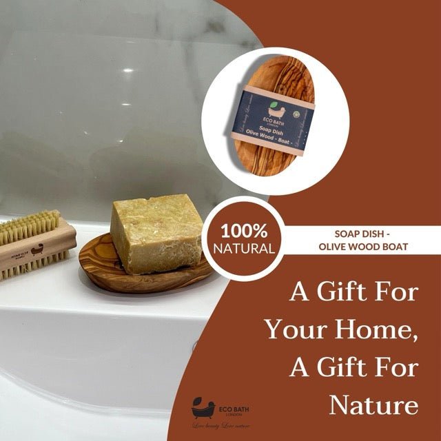 Eco Bath London Olive Wood Boat Shape Soap Dish - REGN