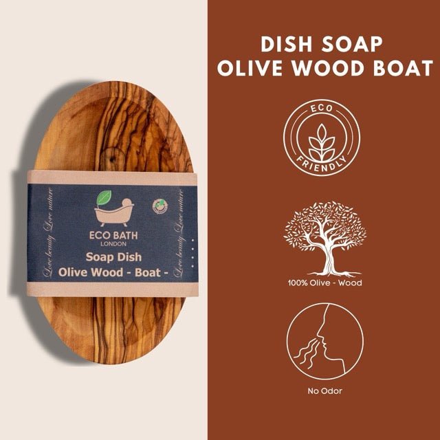 Eco Bath London Olive Wood Boat Shape Soap Dish - REGN