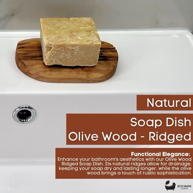 Eco Bath London Olive Wood Ridged Soap Dish - REGN