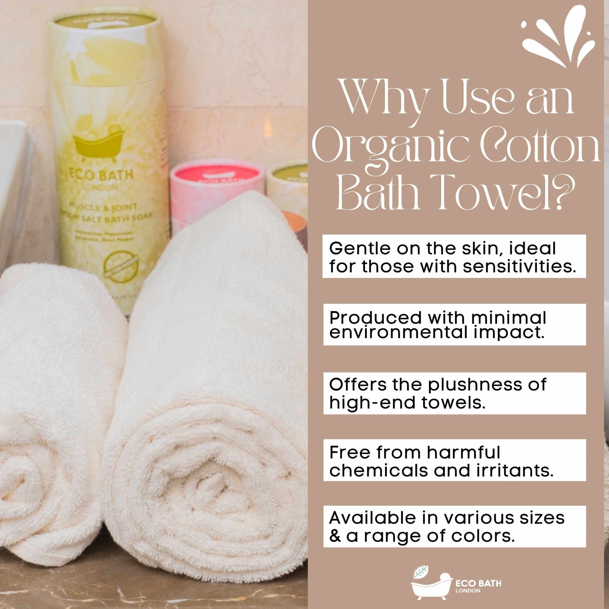 Eco Bath London Organic Cotton Hand Towel - 50x100cm - REGN