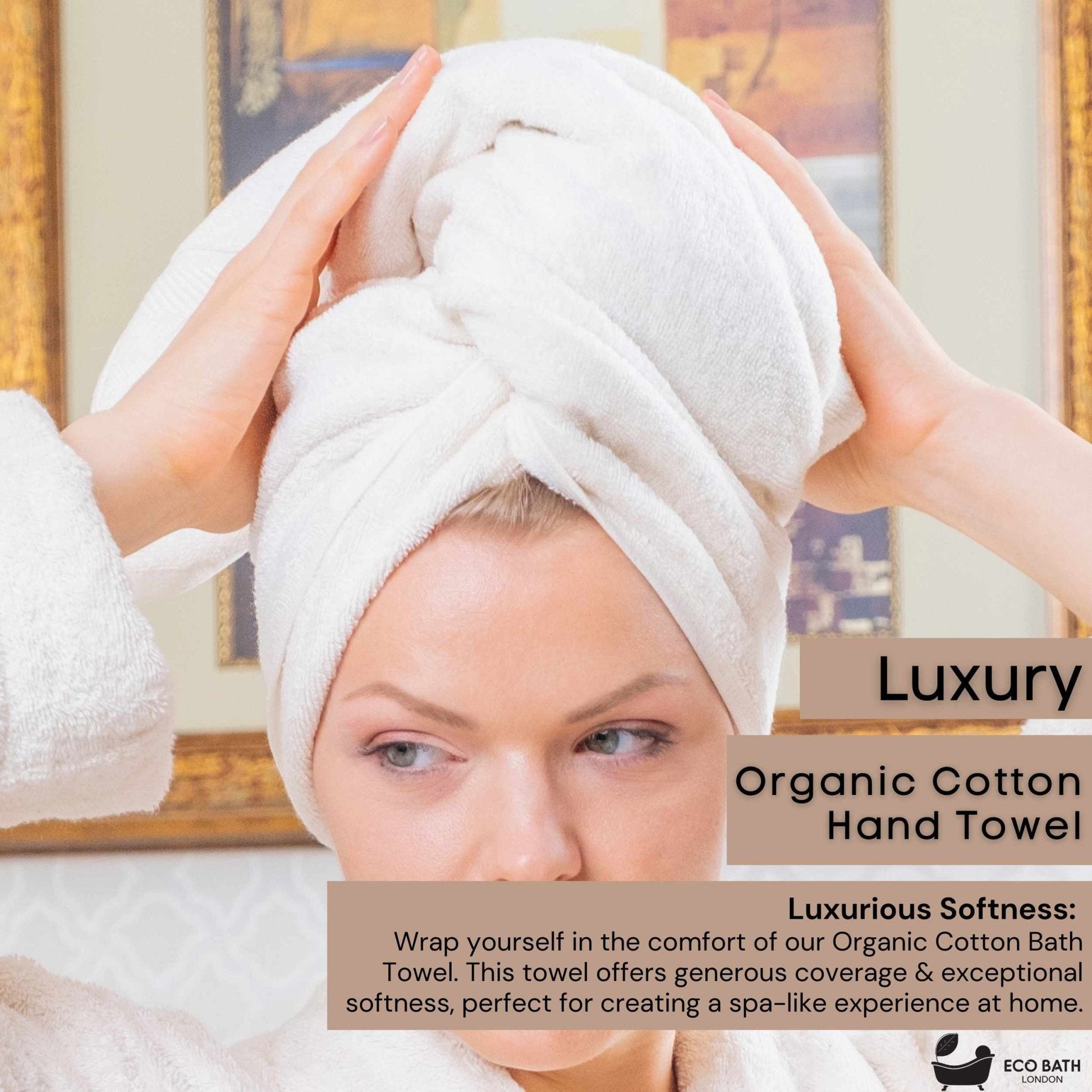 Eco Bath London Organic Cotton Hand Towel - 50x100cm - REGN