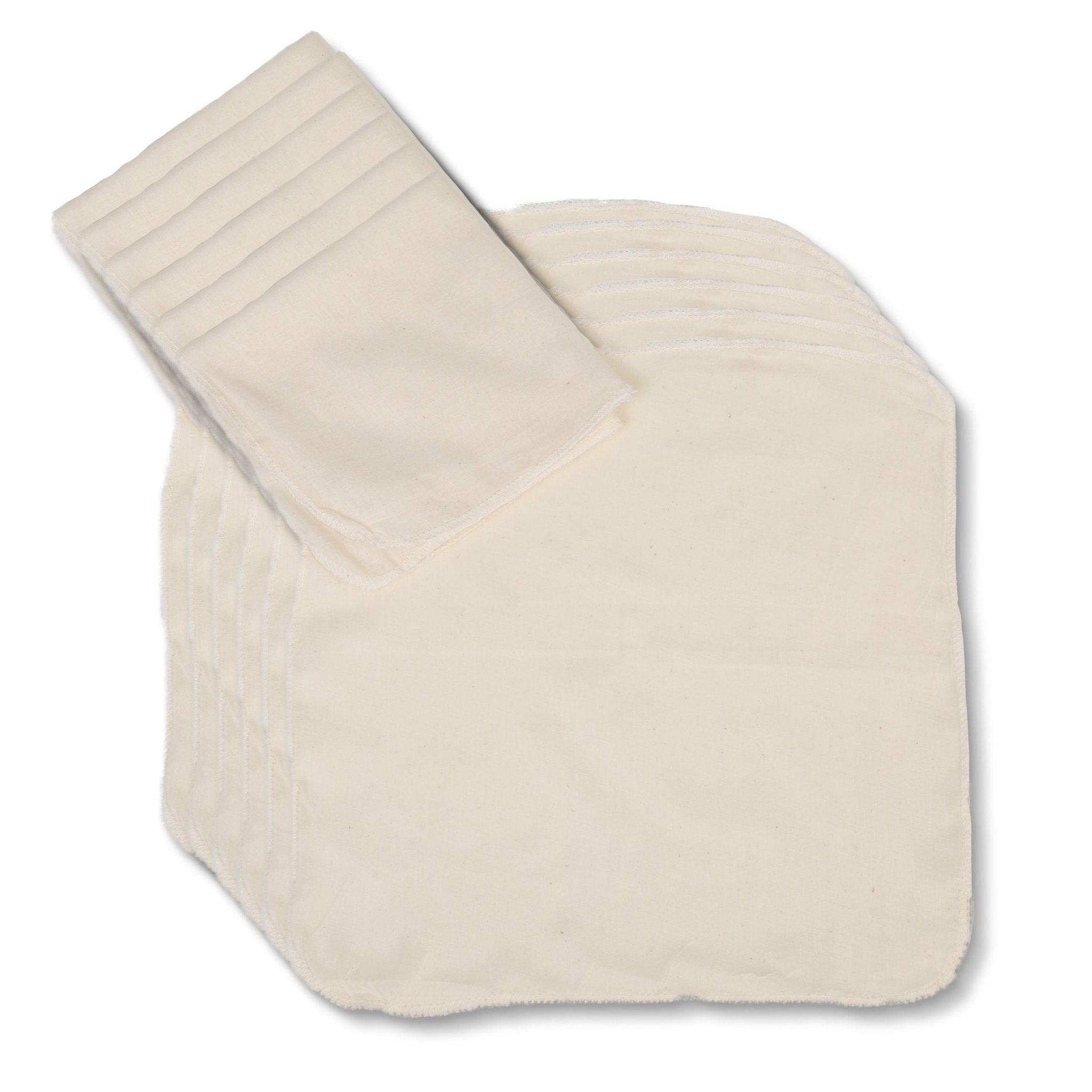 Eco Bath London Organic Cotton Muslin Face Cloth - Pack of 6, Available in Natural and White Colours - REGN