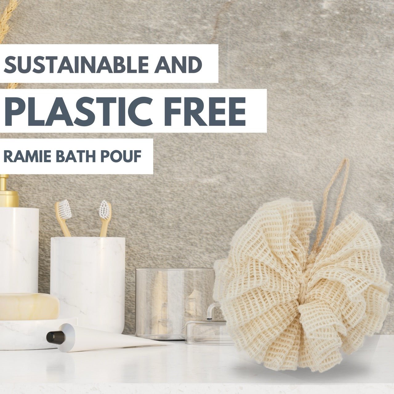 Eco Bath London Ramie Bath Puff - Soft Body Scrubber Bath Sponge - REGN