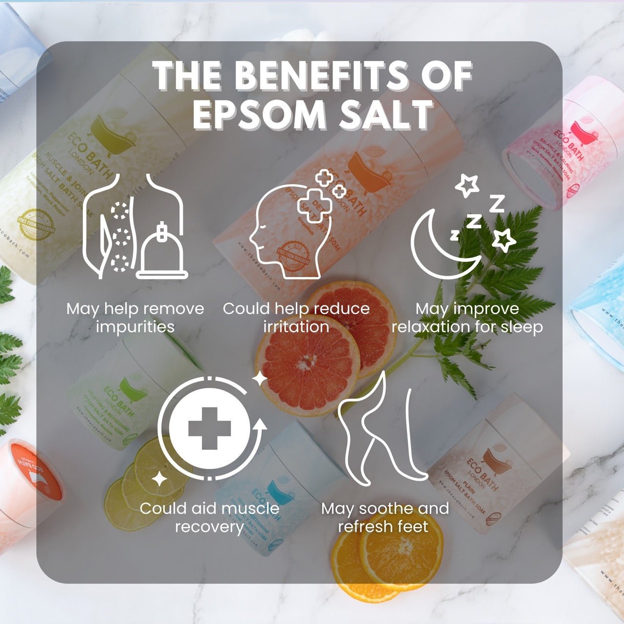 Eco Bath London Relaxing Epsom Salt Bath Soak - Tube - REGN