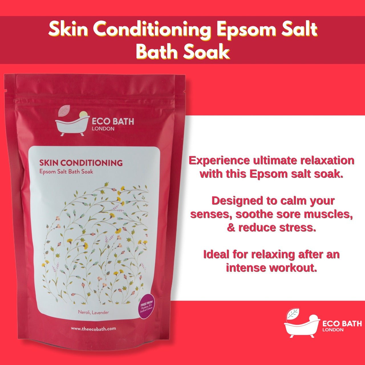 Eco Bath London Skin Conditioning Epsom Salt Bath Soak - Pouch - REGN