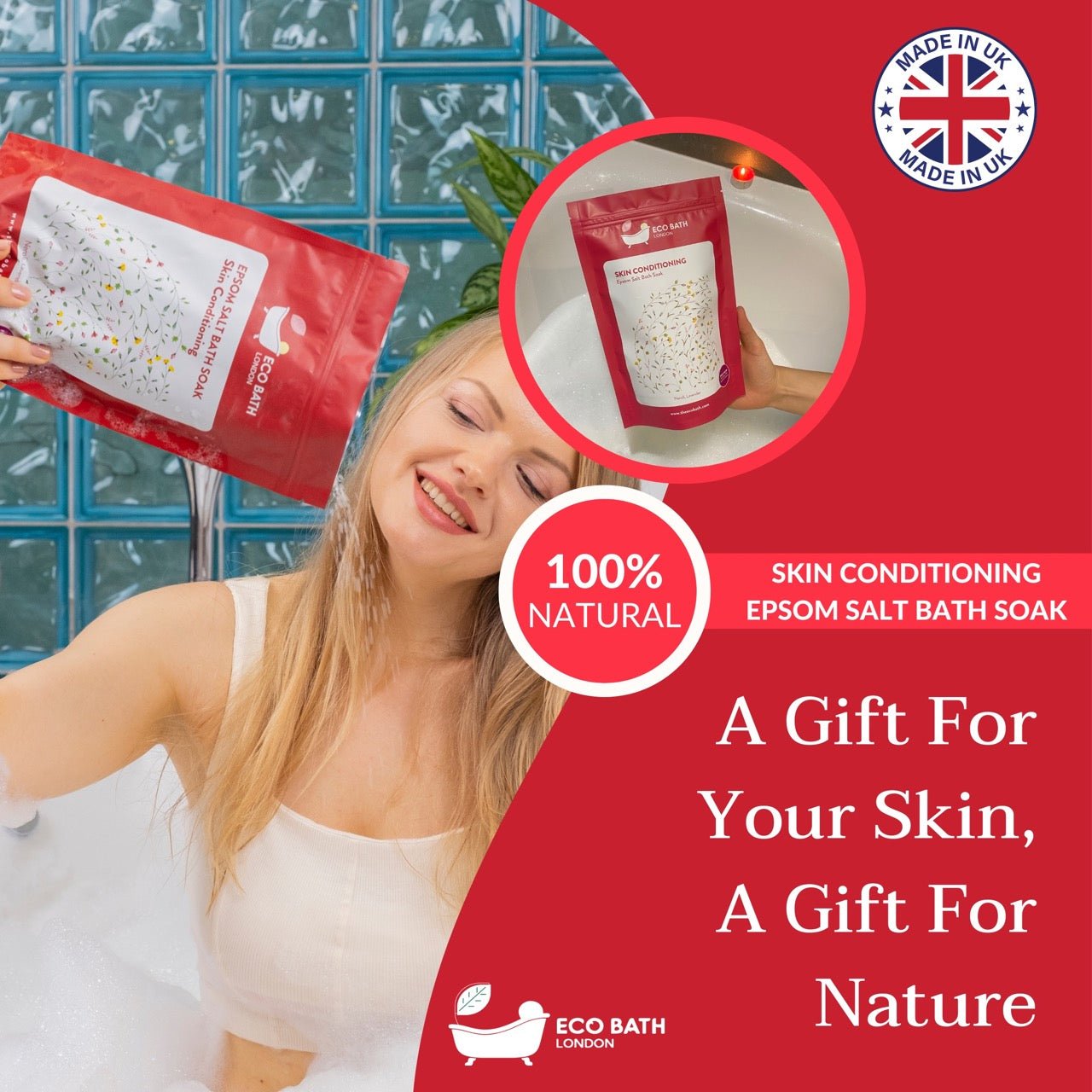 Eco Bath London Skin Conditioning Epsom Salt Bath Soak - Pouch - REGN
