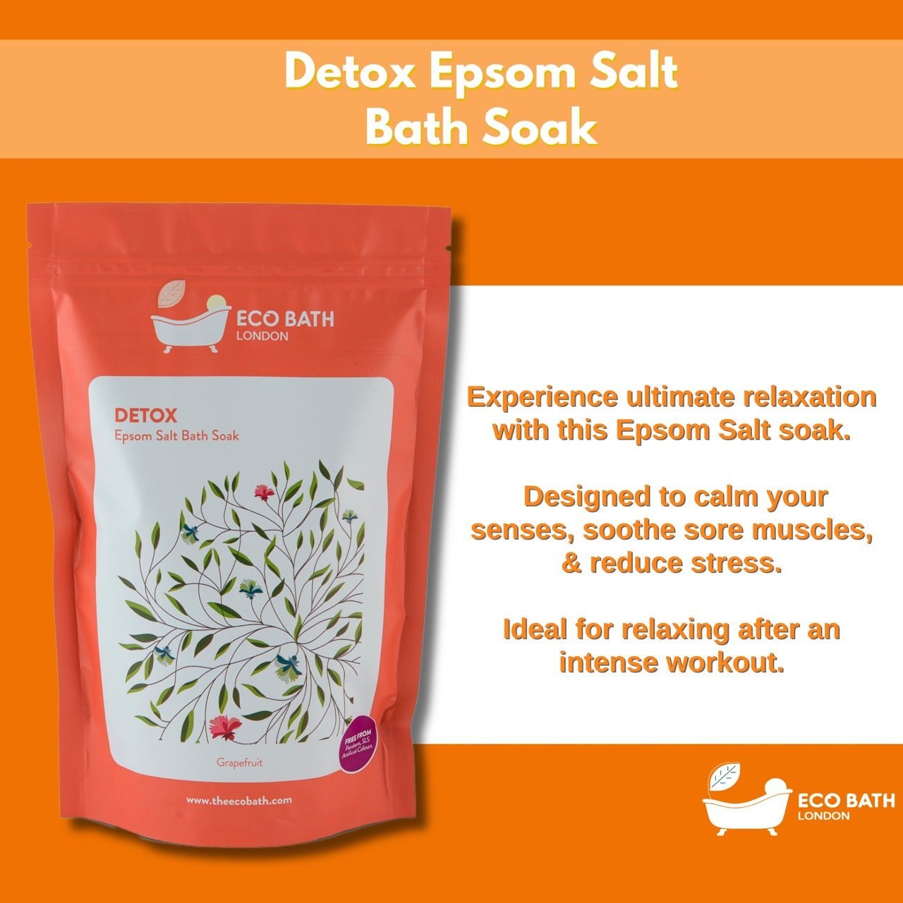 Eco Bath LondonDetox Epsom Salt Bath Soak - Pouch | 500g & 1000g - REGN