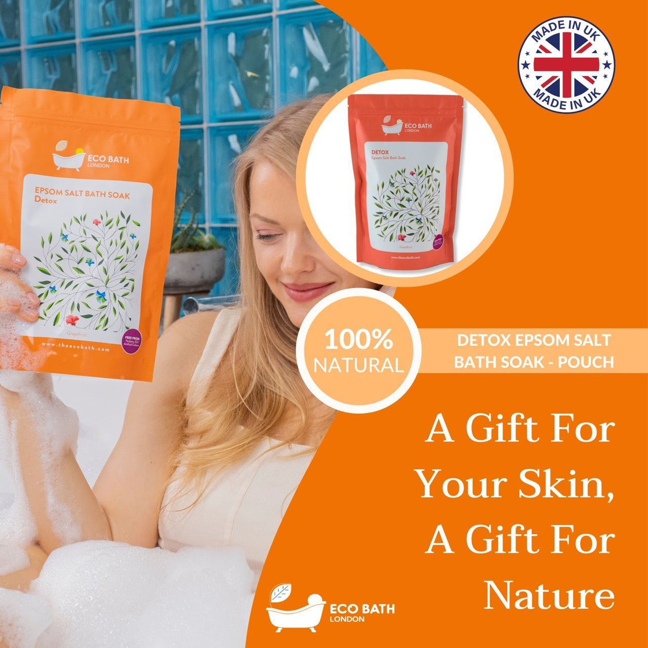 Eco Bath LondonDetox Epsom Salt Bath Soak - Pouch | 500g & 1000g - REGN
