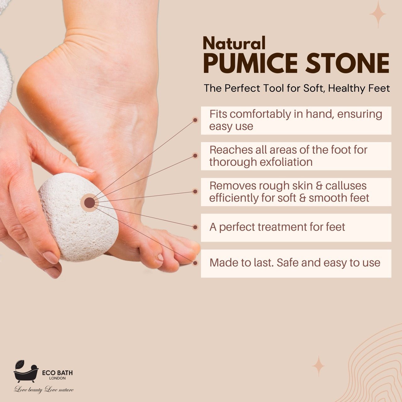 Eco Bath Natural Pumice Volcanic Stone (Smooth with Rope) - REGN
