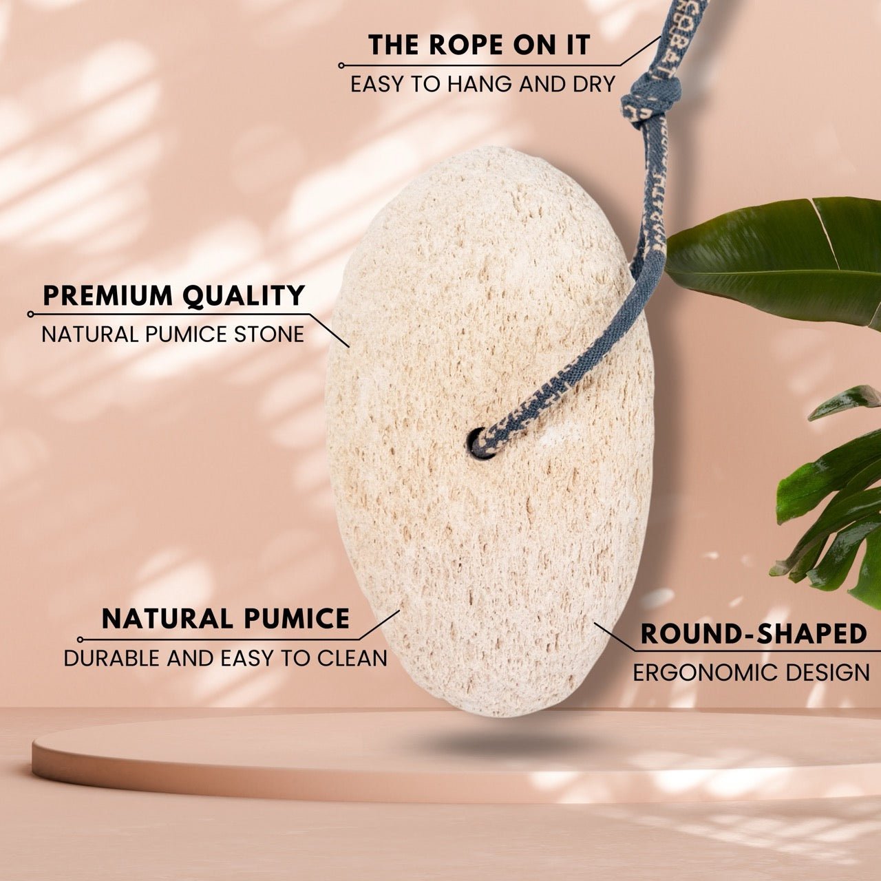 Eco Bath Natural Pumice Volcanic Stone (Smooth with Rope) - REGN