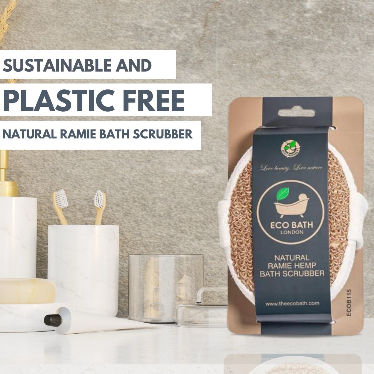 Eco Bath Natural Ramie Bath Scrubber - REGN