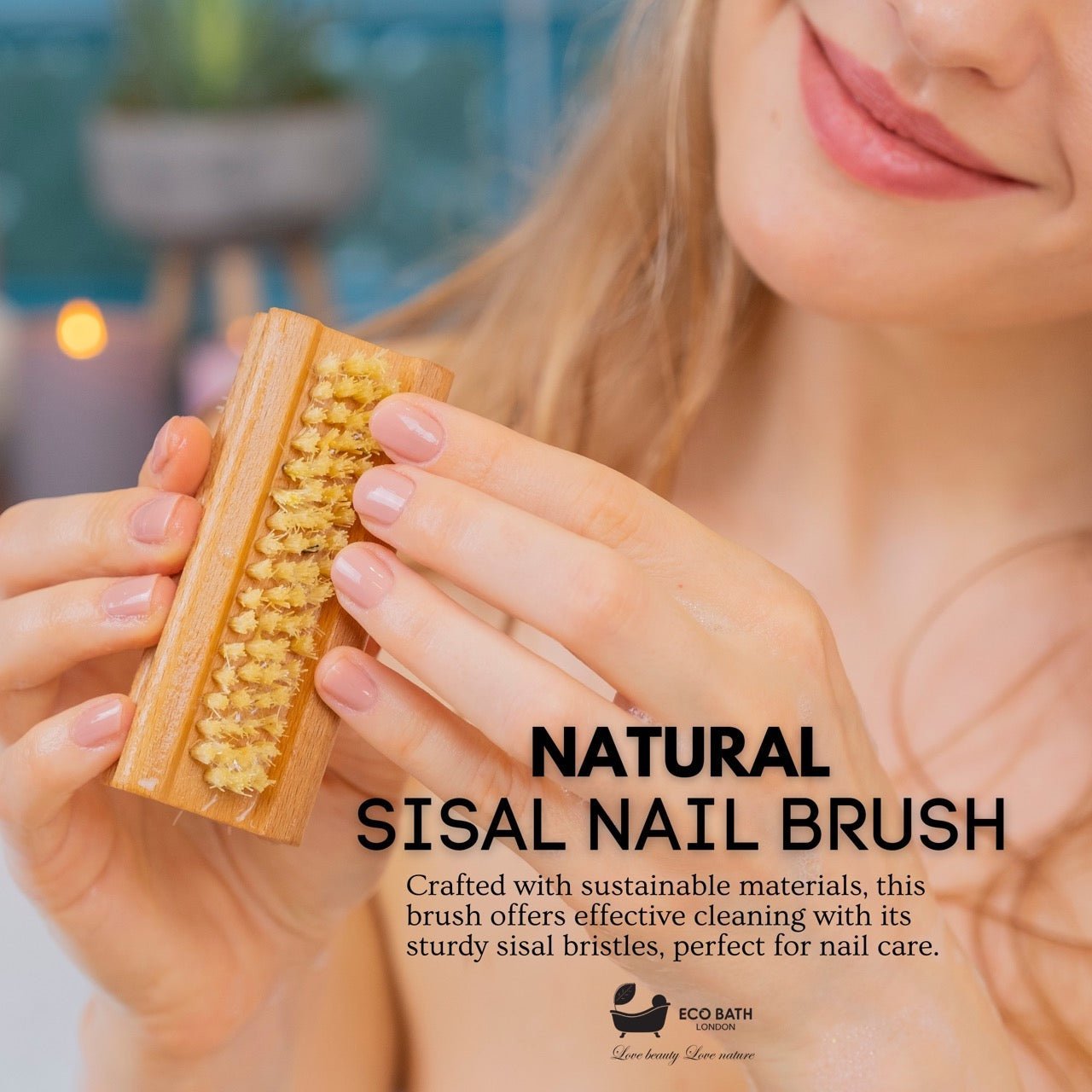 Eco Bath Natural Sisal Nail Brush Collection - Available in Beech Wood, Walnut Wood and Olive Wood - REGN
