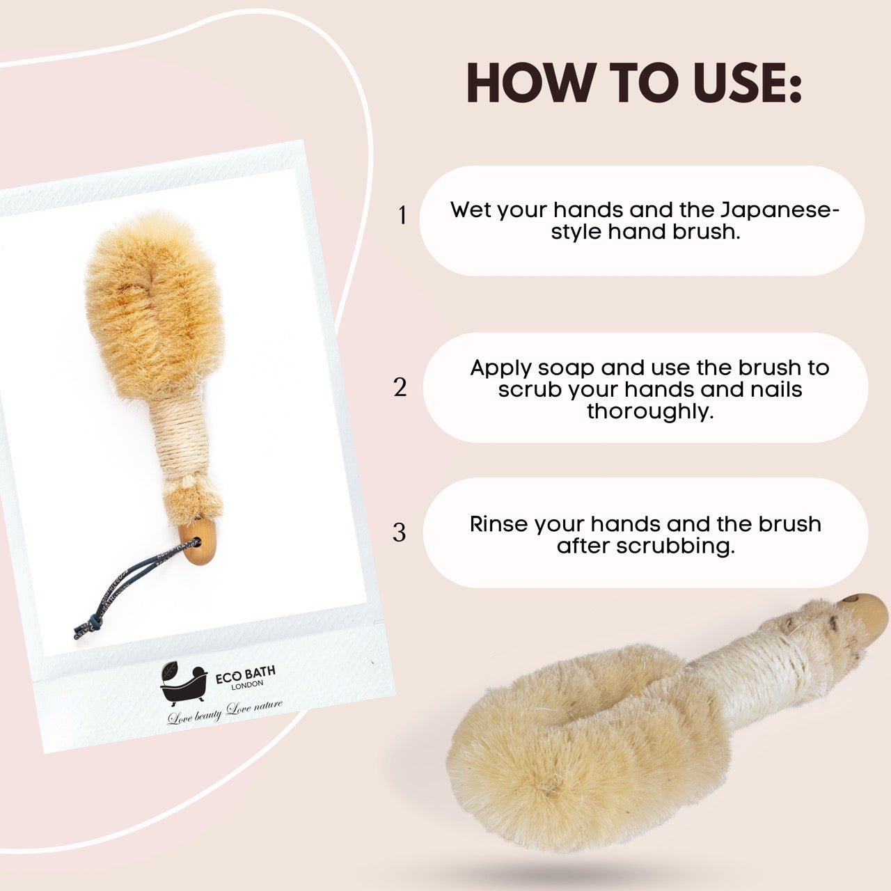 Eco Bath Natural Sisal Round Brush Japanese Style - REGN