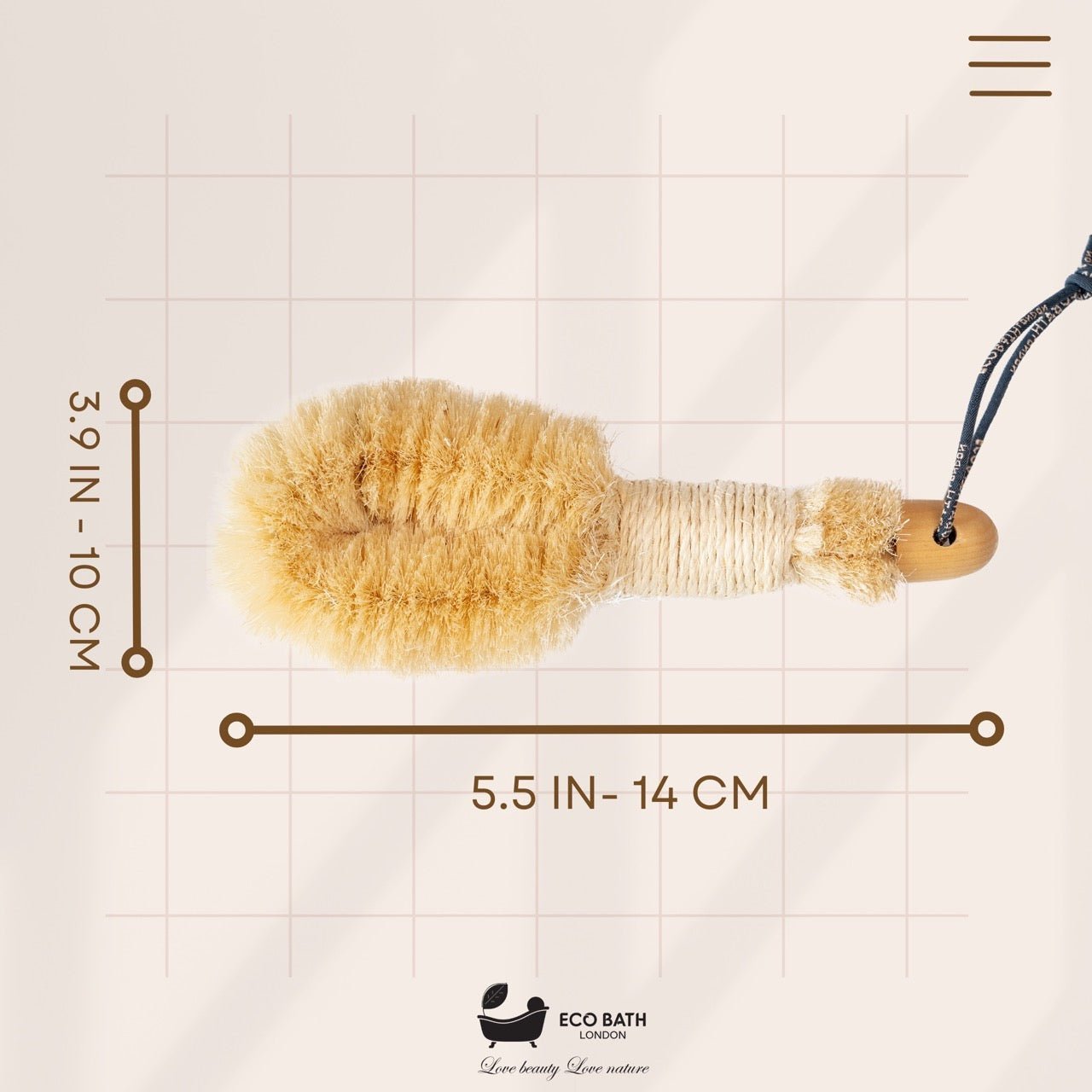 Eco Bath Natural Sisal Round Brush Japanese Style - REGN