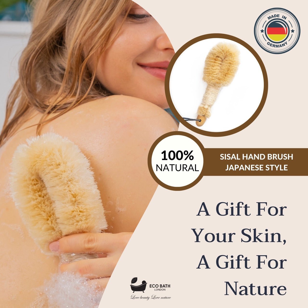 Eco Bath Natural Sisal Round Brush Japanese Style - REGN