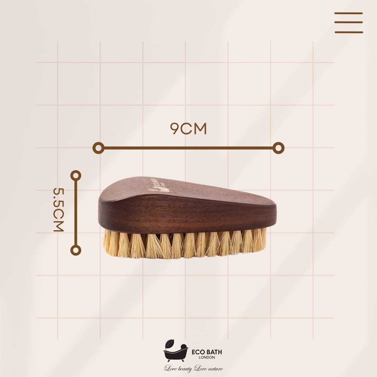 Eco Bath Natural Sisal Walnut Wood Nail Brush - Luxurious Design - REGN