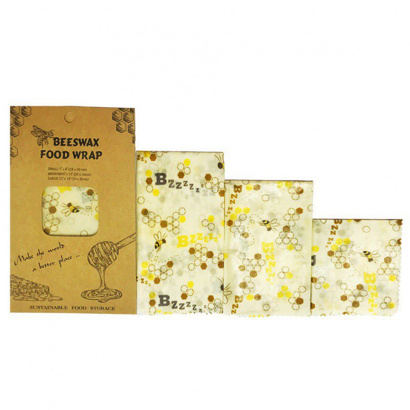 Eco Beeswax Food Wraps, Reusable Food Covers - Choice Of Designs - Pack Of 3 - REGN