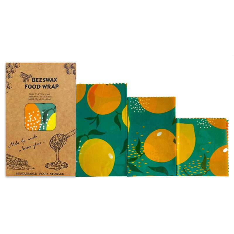 Eco Beeswax Food Wraps, Reusable Food Covers - Choice Of Designs - Pack Of 3 - REGN