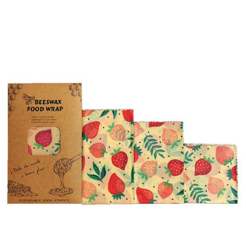 Eco Beeswax Food Wraps, Reusable Food Covers - Choice Of Designs - Pack Of 3 - REGN