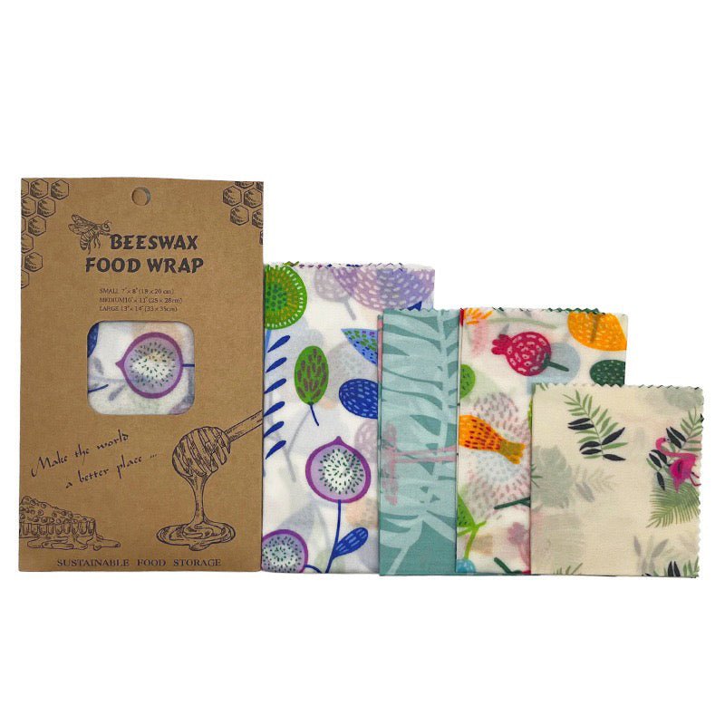 Eco Beeswax Food Wraps, Reusable Food Covers - Choice Of Designs - Pack Of 3 - REGN