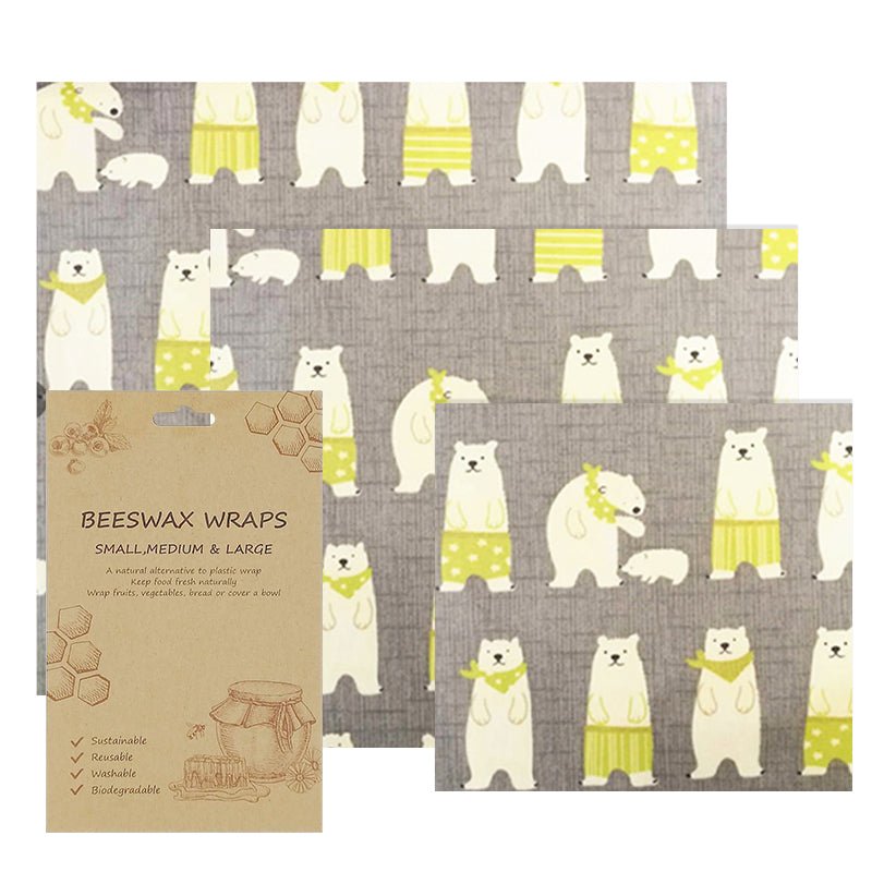 Eco Beeswax Food Wraps, Reusable Food Covers - Choice Of Designs - Pack Of 3 - REGN