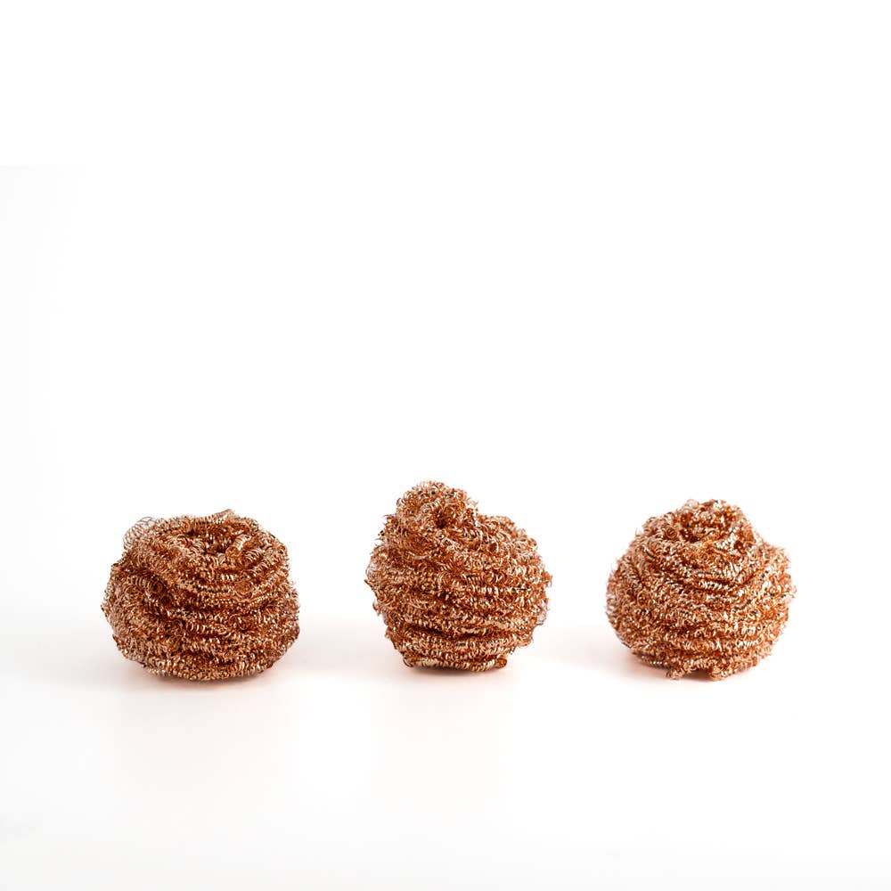 Eco Copper Scourers 3 - Pack | Recyclable Antibacterial Scrubbers - REGN
