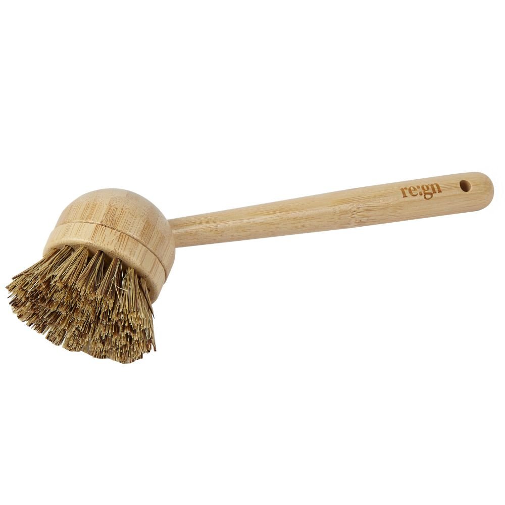 Eco - Friendly Modular Bamboo Dish Brush with Replaceable Heads – Sisal & Coconut Bristles - REGN