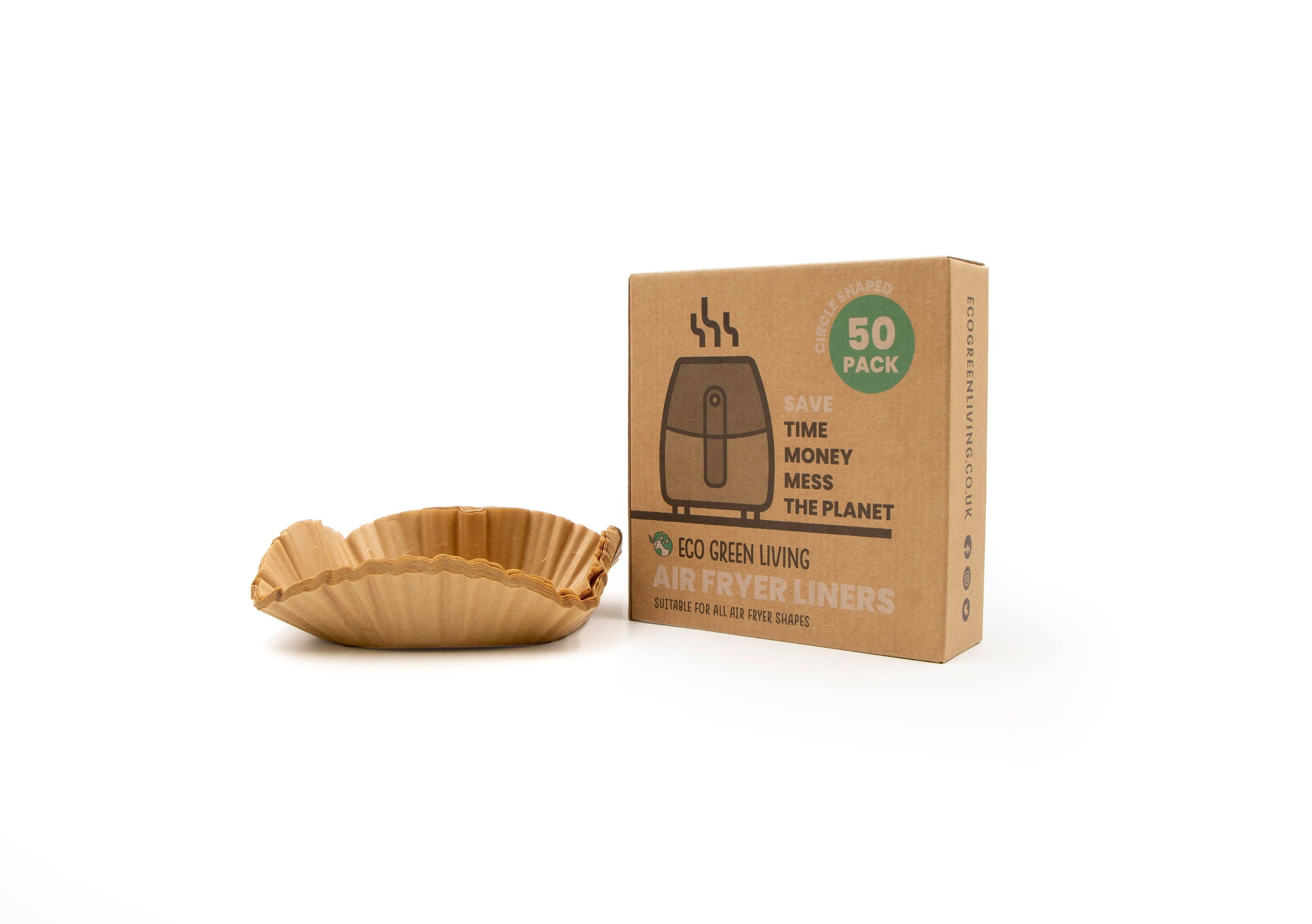 Eco Green Living Compostable Air Fryer Liners 50 Pack – Plastic - Free & Grease - Resistant - REGN