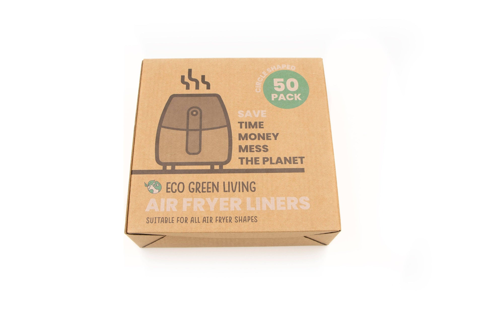 Eco Green Living Compostable Air Fryer Liners 50 Pack – Plastic - Free & Grease - Resistant - REGN