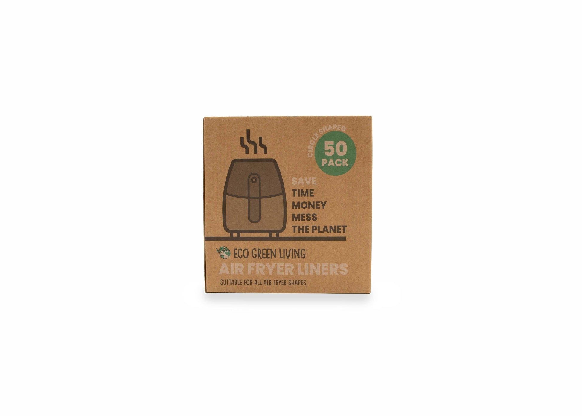 Eco Green Living Compostable Air Fryer Liners 50 Pack – Plastic - Free & Grease - Resistant - REGN