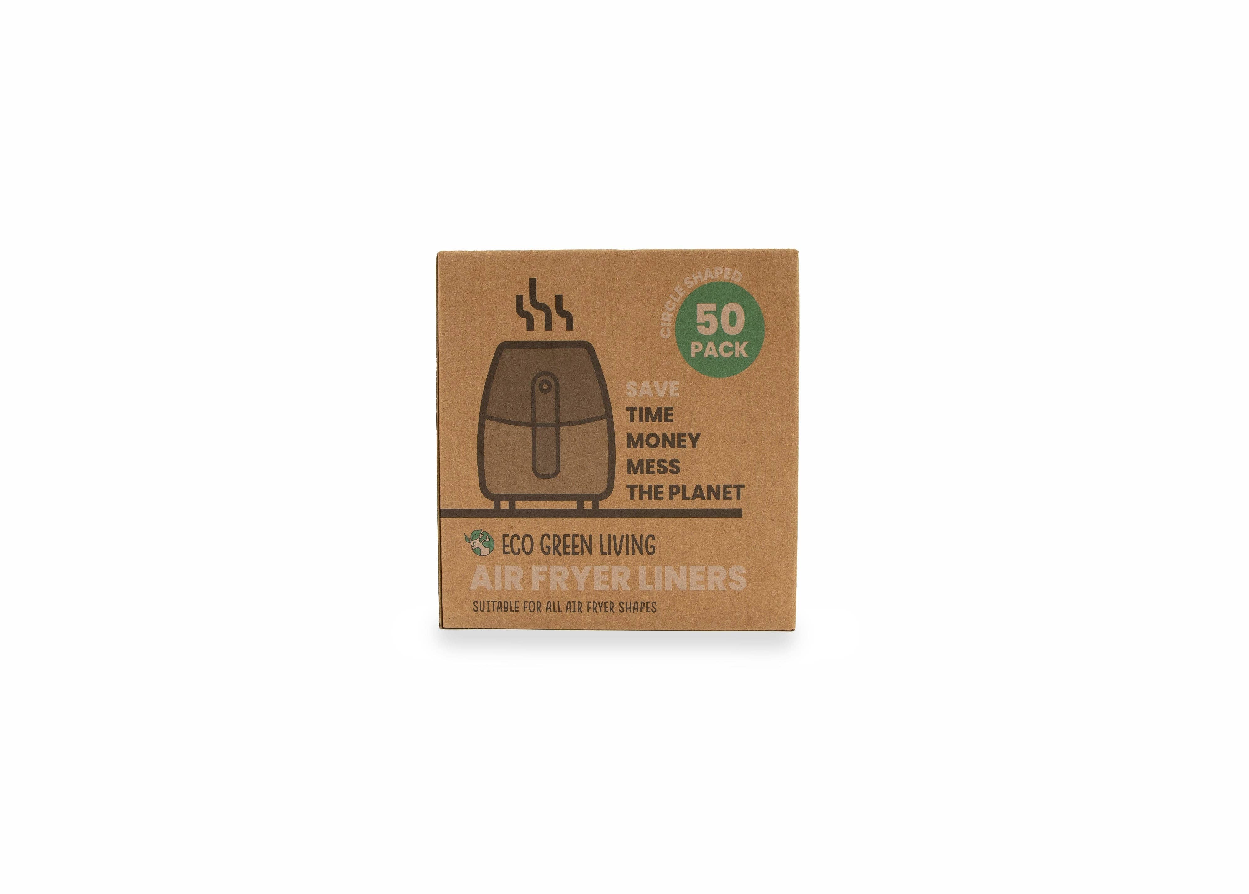 Eco Green Living Compostable Air Fryer Liners 50 Pack – Plastic - Free & Grease - Resistant - REGN