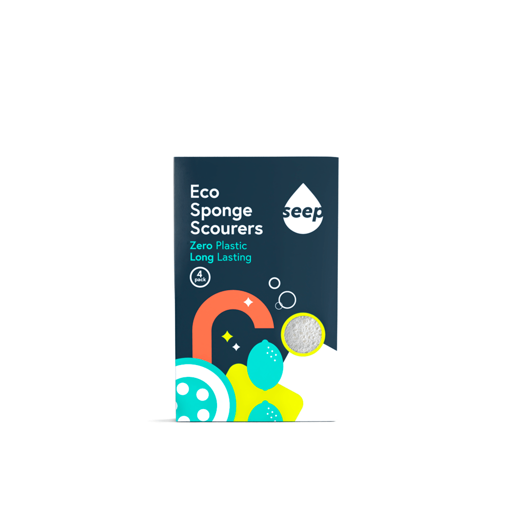 Eco Sponge Scourers 4 - Pack | Plastic - Free Cellulose & Loofah Sponges - REGN