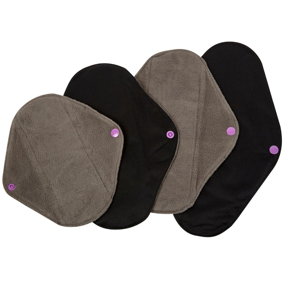 EcoChick Eco - Friendly Reusable Sanitary Pads – Black With Pink Poppers - REGN