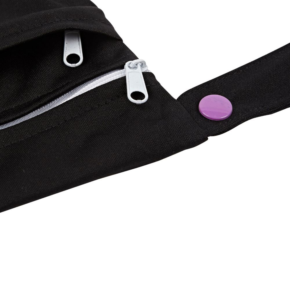 EcoChick Eco - Friendly Reusable Sanitary Pads – Black With Pink Poppers - REGN