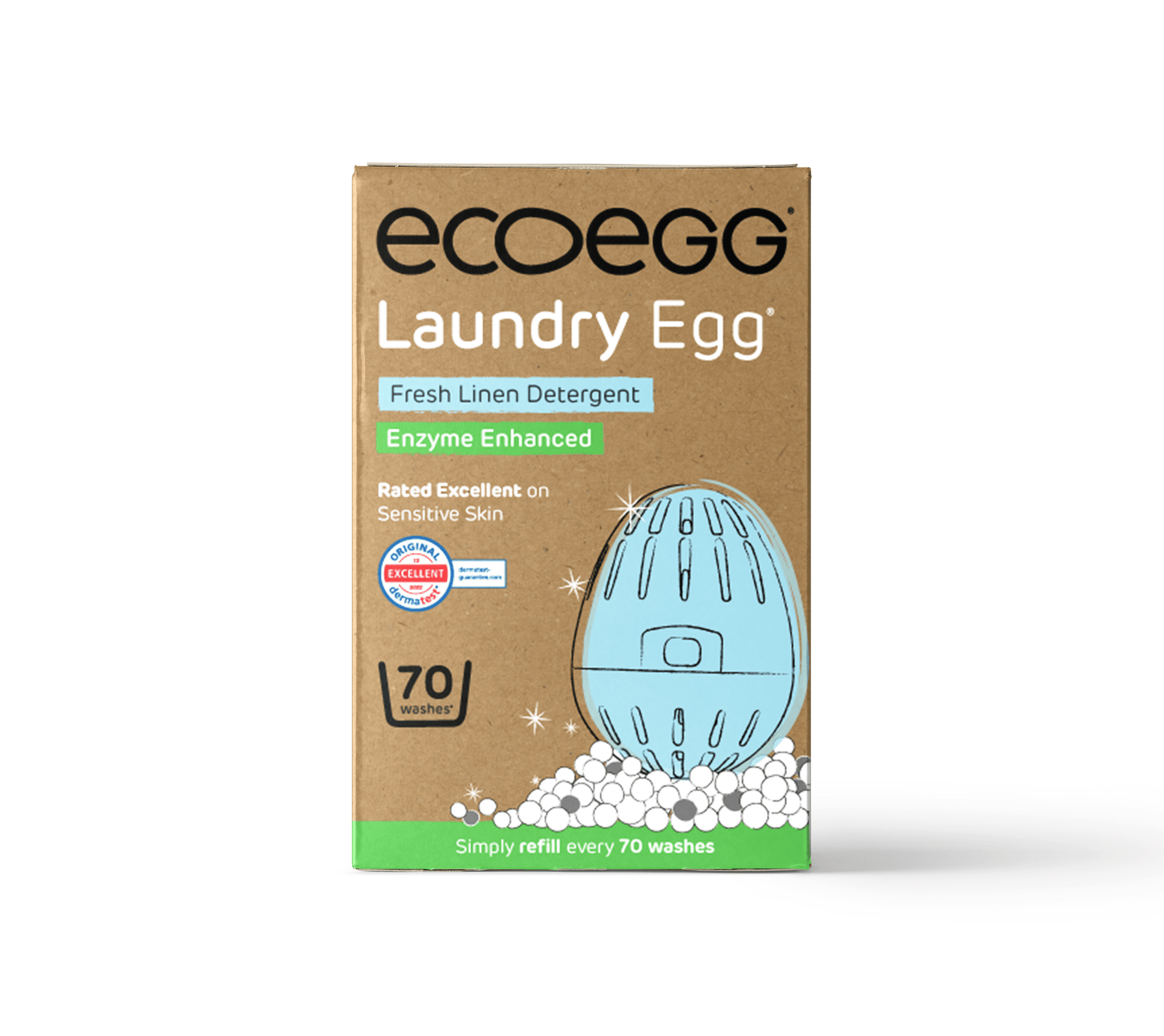Ecoegg Bio Laundry Egg Fresh Linen 70 Washes Refillable Detergent Alternative - REGN