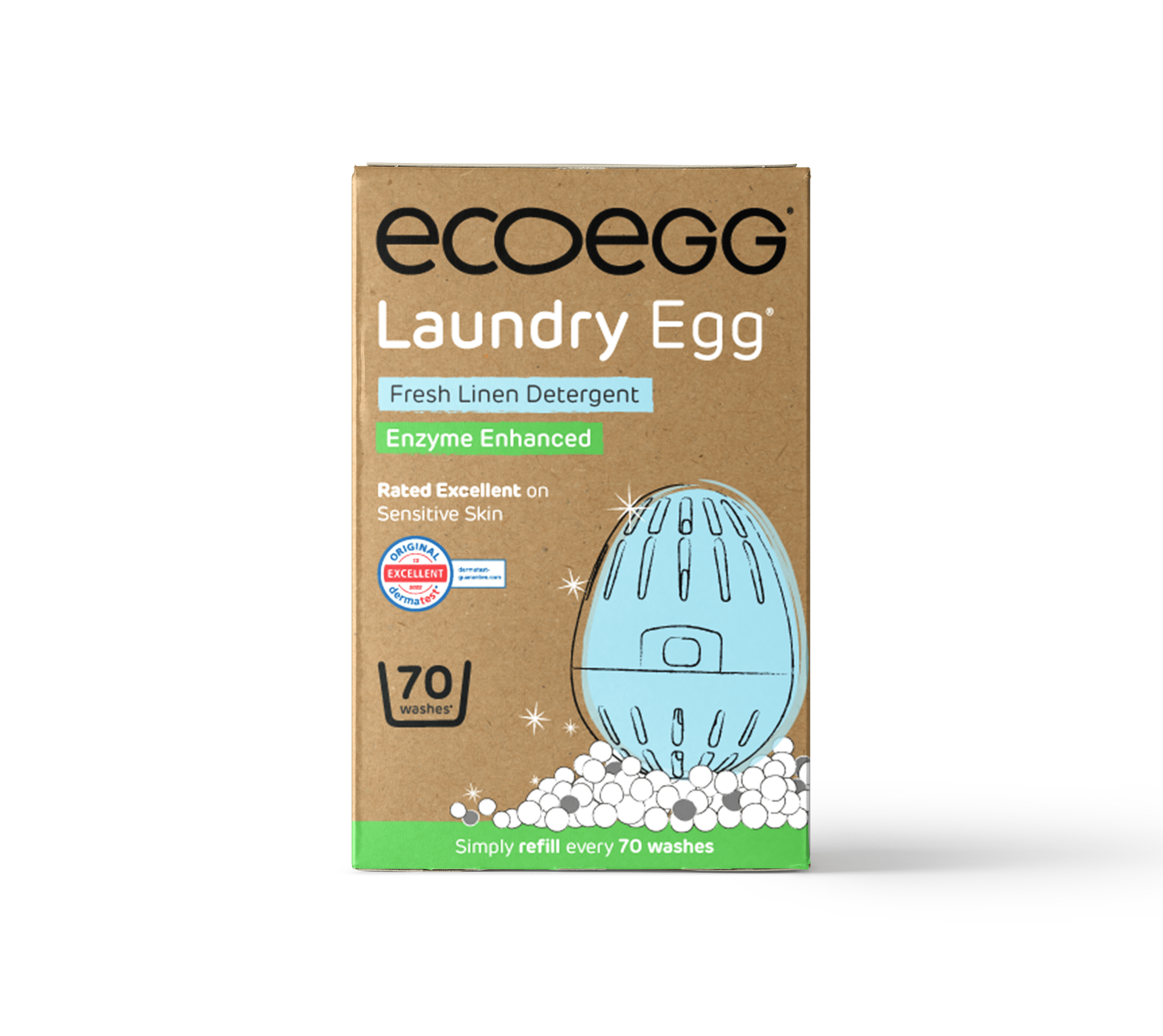 Ecoegg Bio Laundry Egg Fresh Linen 70 Washes Refillable Detergent Alternative - REGN