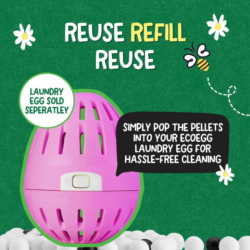 Ecoegg Laundry Egg Refill Pellets British Blooms | 70 Wash Laundry Detergent Refill | Plastic Free Laundry Egg Refill - REGN