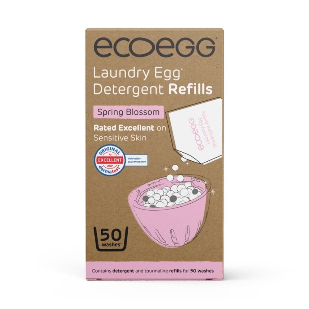 ECOEGG Laundry Egg Washing Detergent Refill Pellets Spring Blossom - Plastic Free Eco Washing Egg, 50 Washes - REGN