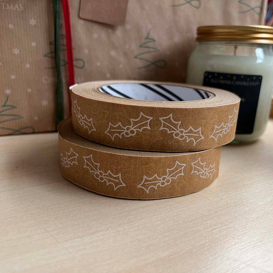 Festive Biodegradable Paper Tape - 24mm x 50m