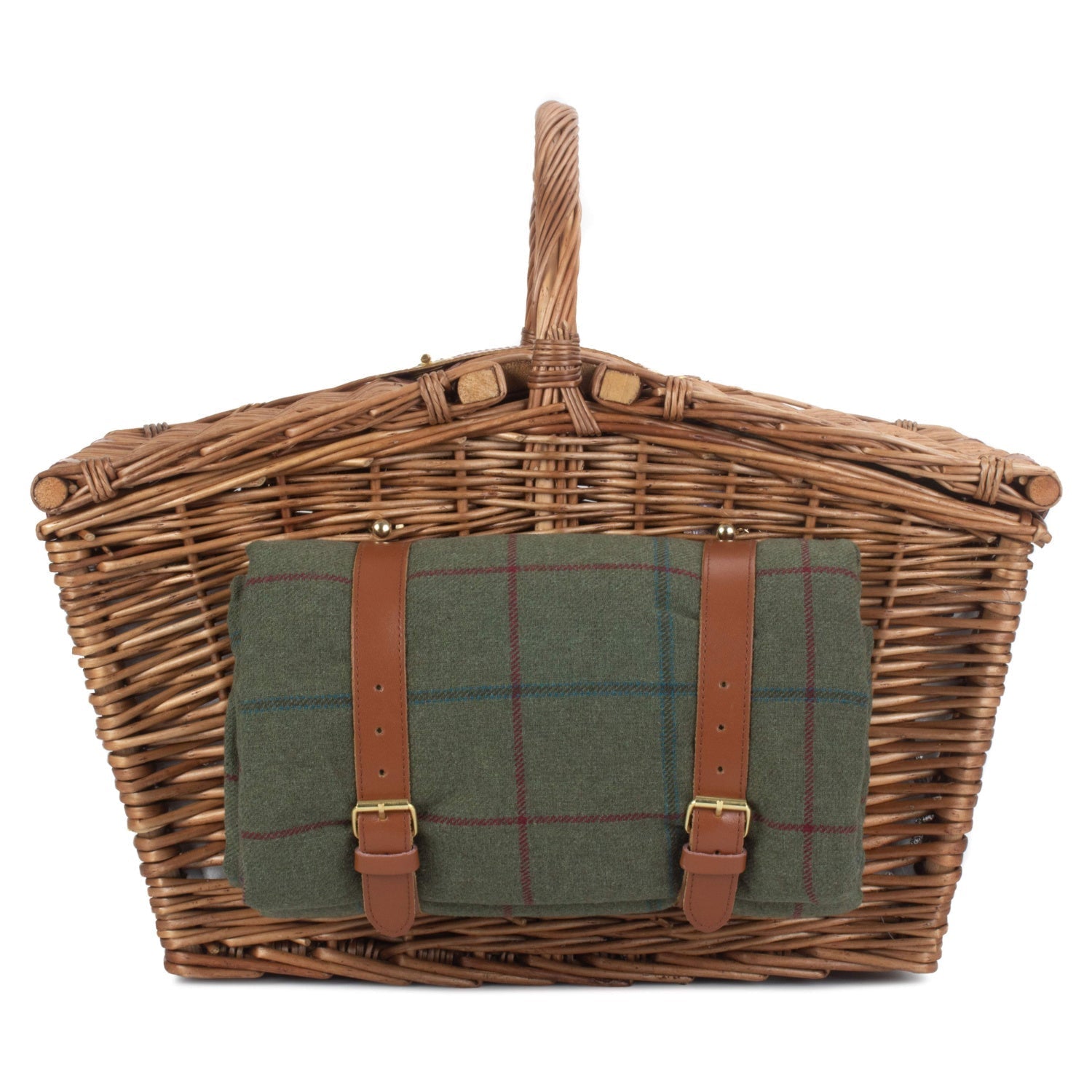 Elegant 4 Person Green Tweed Hamper - REGN