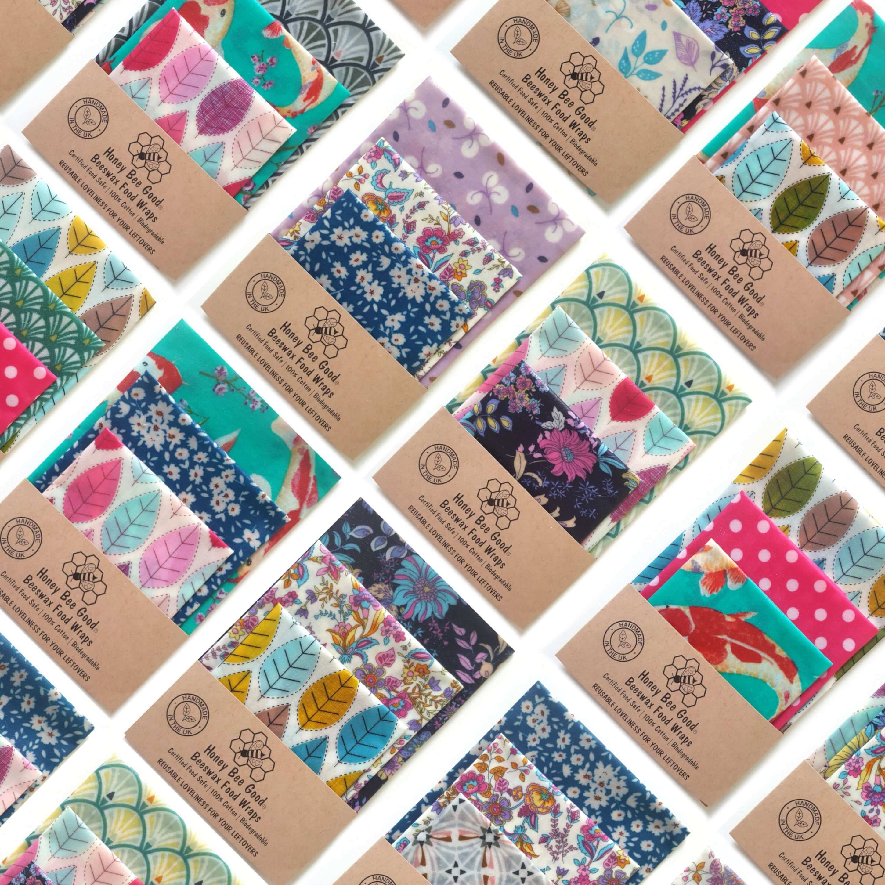 *End of Stock Bargain Set of 3 Handmade Beeswax Wraps - REGN
