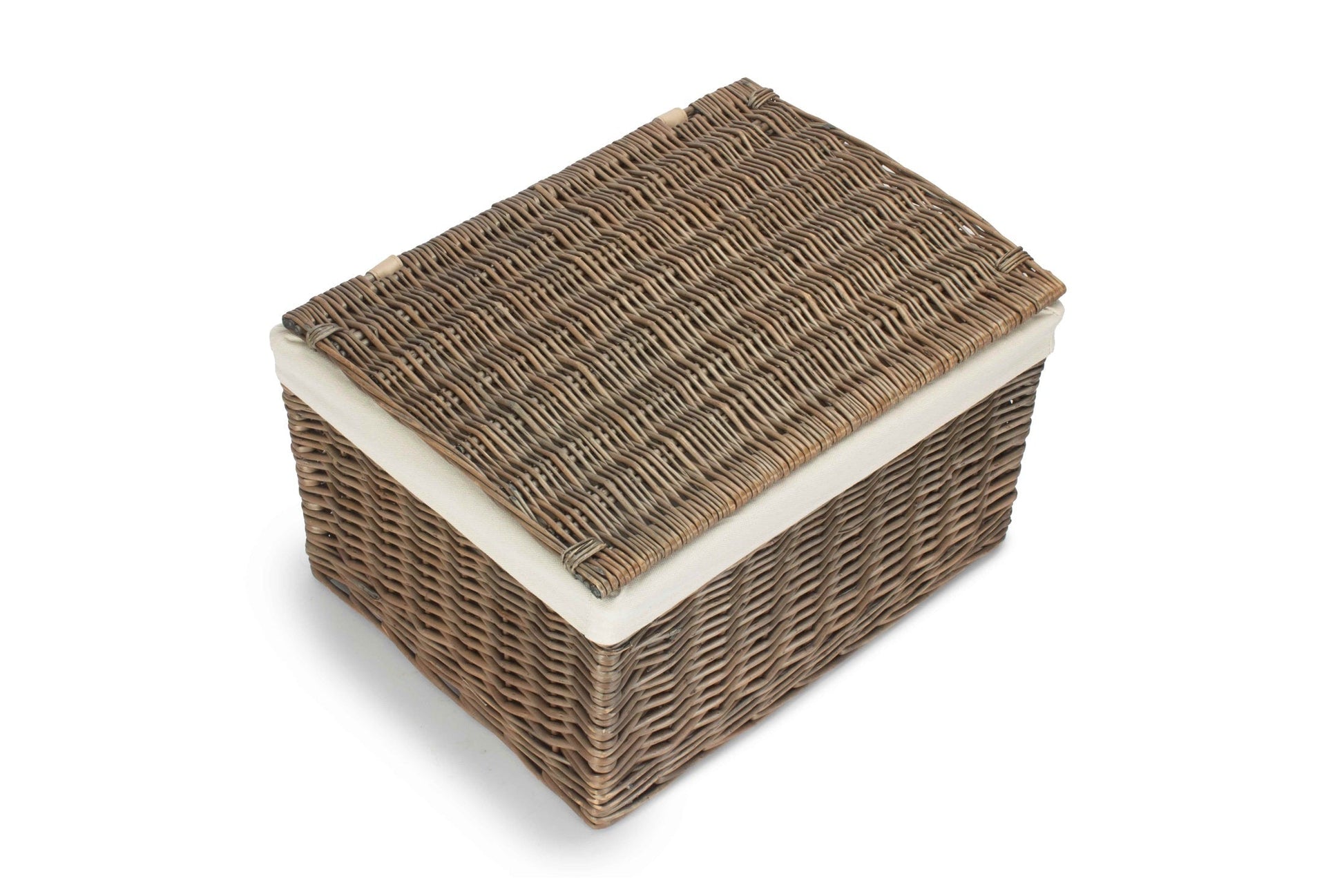 Extra Large Antique Wash Willow Storage Hamper with White Lining - REGN