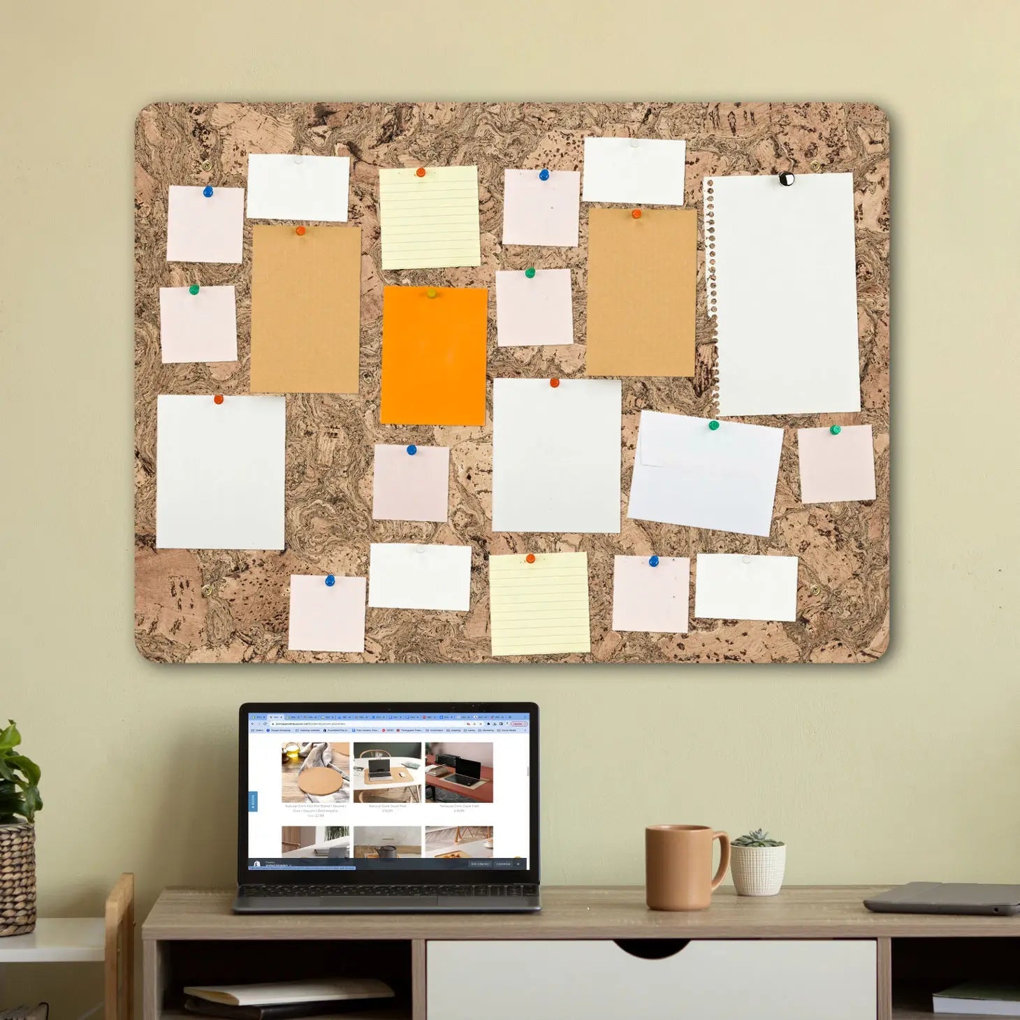 Extra Large Cork Notice & Memo Board | Twist Black | 900 x 600 x 18 mm - REGN