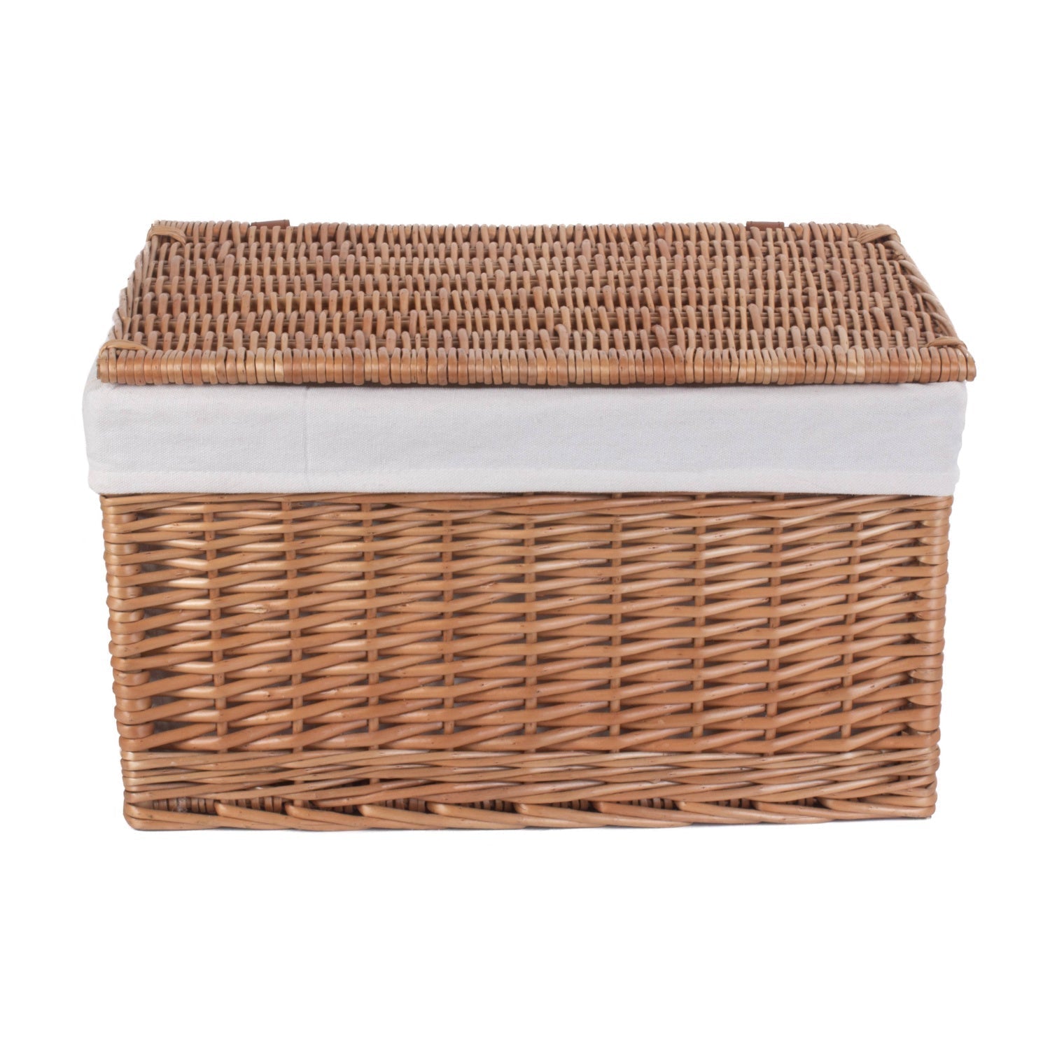 Extra Large Double Steamed Willow Storage Hamper with White Lining - REGN