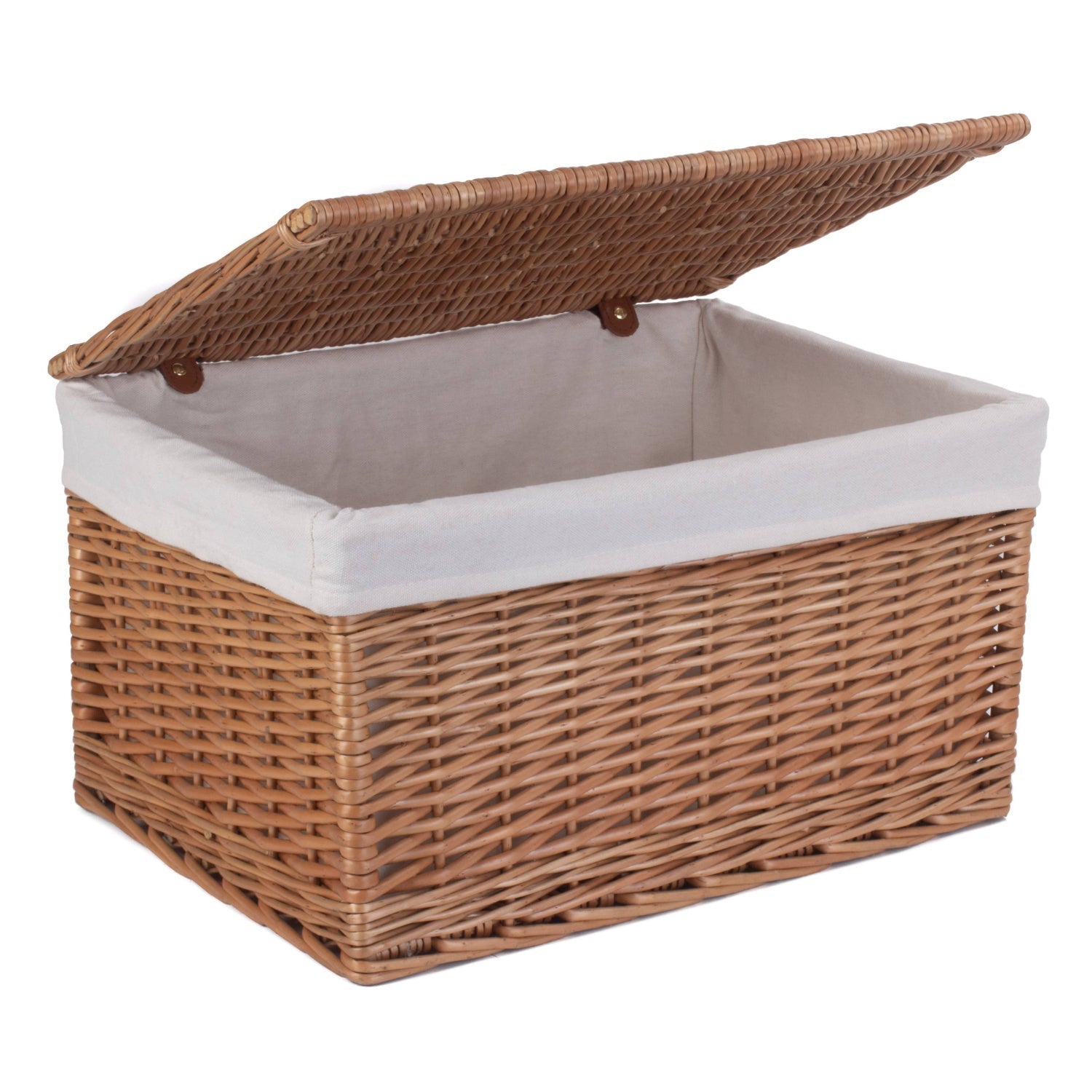 Extra Large Double Steamed Willow Storage Hamper with White Lining - REGN