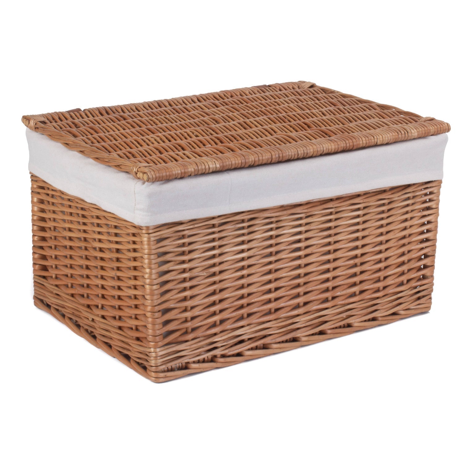 Extra Large Double Steamed Willow Storage Hamper with White Lining - REGN